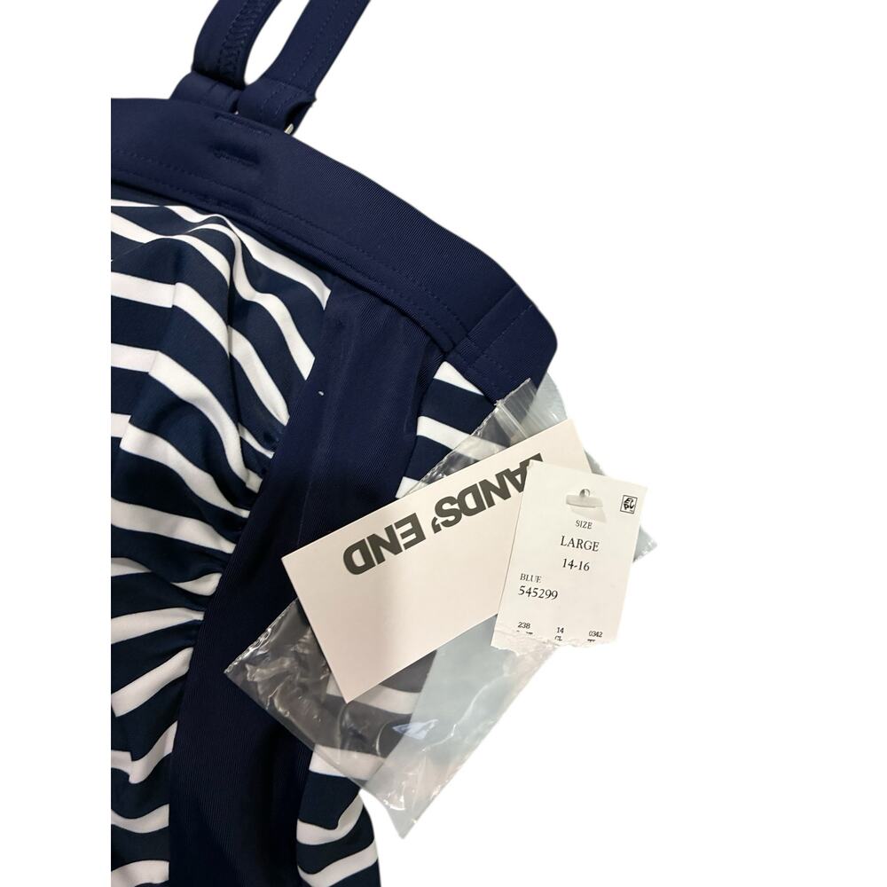 Lands' End Striped Nautical Bathing Suit Top Tankini - Picture 2 of 4